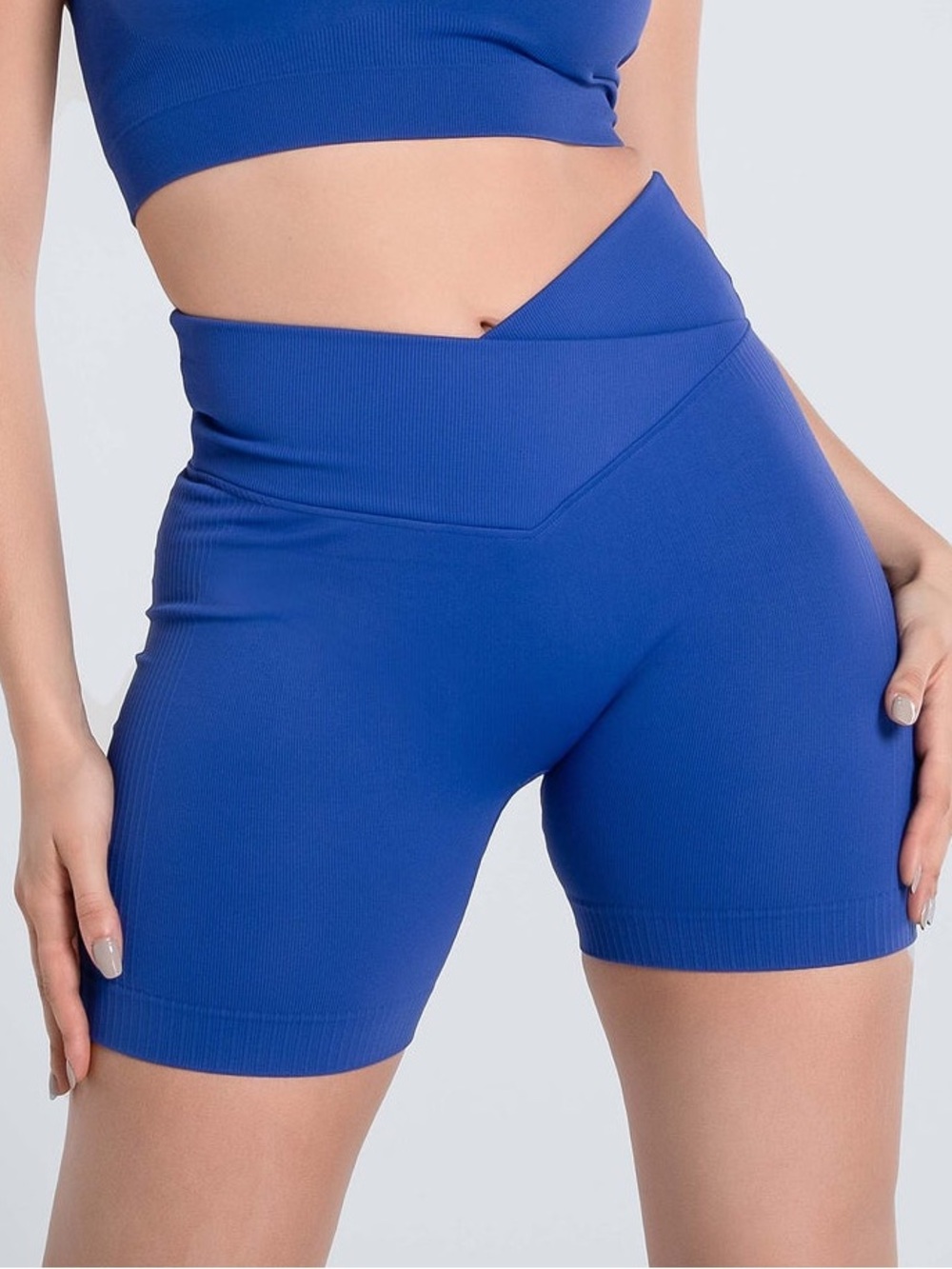 COSMOLLE Premium Seamless Ribbed Short - PRECIOUS BLUE